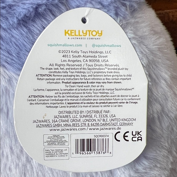 Squishmallows Bubba cow plush toy - Purple and Cream - NWT - Picture 3 of 7